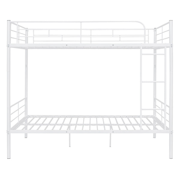 English Elm Full Over Metal Bunk Bed Convertible Iron Frame for Kids and Guest Rooms White MF310408AAK
