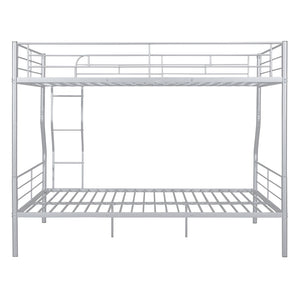 English Elm Full Xl Over Queen Iron Bunk Bed Convertible Metal Frame for Shared Kids Rooms Silver LT000248AAN