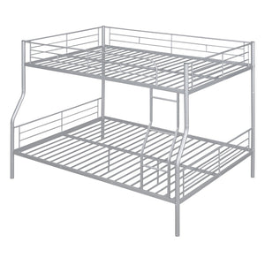 English Elm Full Xl Over Queen Iron Bunk Bed Convertible Metal Frame for Shared Kids Rooms Silver LT000248AAN
