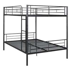 English Elm Full Over Metal Bunk Bed Convertible Iron Frame for Kids and Guest Rooms Black MF310408AAB