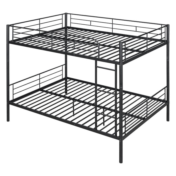 English Elm Full Over Metal Bunk Bed Convertible Iron Frame for Kids and Guest Rooms Black MF310408AAB