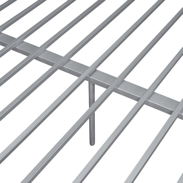 English Elm Full Xl Over Queen Iron Bunk Bed Convertible Metal Frame for Shared Kids Rooms Silver LT000248AAN