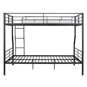 English Elm Full Xl Over Queen Iron Bunk Bed Convertible Metal Frame for Shared Kids Rooms Black LT000248AAB