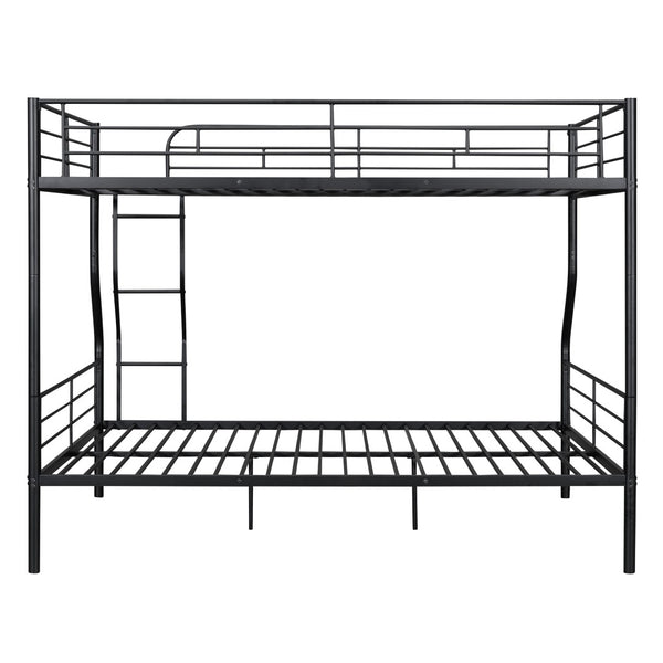 English Elm Full Xl Over Queen Iron Bunk Bed Convertible Metal Frame for Shared Kids Rooms Black LT000248AAB