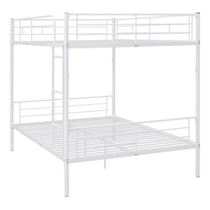 English Elm Full Over Metal Bunk Bed Convertible Iron Frame for Kids and Guest Rooms White MF310408AAK