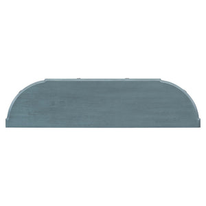 English Elm U_style Curved Console Table with Roman Legs Four Drawers Open Shelf Entryway Accent Antique Blue N711P186862C