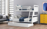 Hearth and Haven Yearning Full over Twin Bunk Bed with Ladder and Trundle, White GX000208AAK