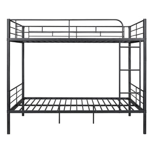 English Elm Full Over Metal Bunk Bed Convertible Iron Frame for Kids and Guest Rooms Black MF310408AAB