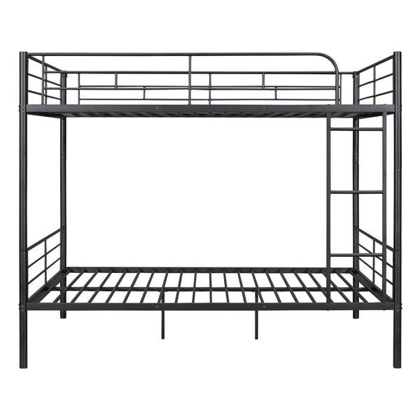 English Elm Full Over Metal Bunk Bed Convertible Iron Frame for Kids and Guest Rooms Black MF310408AAB
