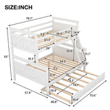 Hearth and Haven Yearning Full over Twin Bunk Bed with Ladder and Trundle, White GX000208AAK