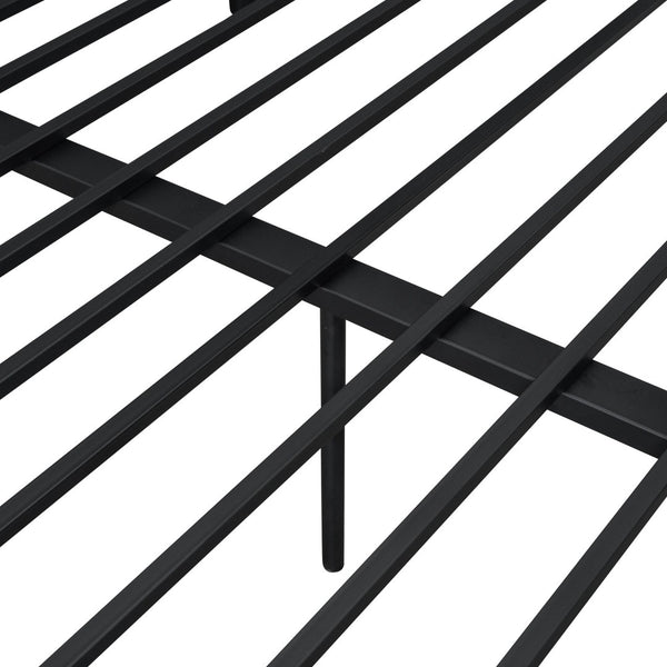 English Elm Full Xl Over Queen Iron Bunk Bed Convertible Metal Frame for Shared Kids Rooms Black LT000248AAB