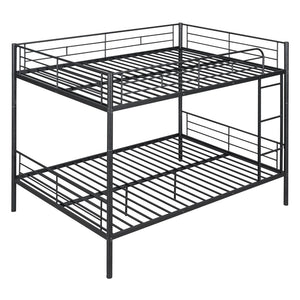 English Elm Full Over Metal Bunk Bed Convertible Iron Frame for Kids and Guest Rooms Black MF310408AAB