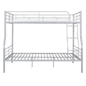 English Elm Full Xl Over Queen Iron Bunk Bed Convertible Metal Frame for Shared Kids Rooms Silver LT000248AAN