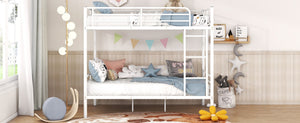 English Elm Full Over Metal Bunk Bed Convertible Iron Frame for Kids and Guest Rooms White MF310408AAK