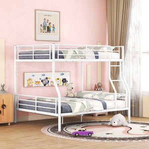 English Elm Full Xl Over Queen Iron Bunk Bed Convertible Metal Frame for Shared Kids Rooms LT000248AAK