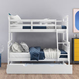 Hearth and Haven Yearning Full over Twin Bunk Bed with Ladder and Trundle, White GX000208AAK