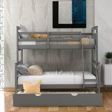 Hearth and Haven Yearning Full over Twin Bunk Bed with Ladder and Trundle, Grey GX000208AAE