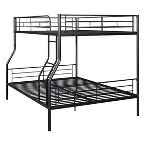 English Elm Full Xl Over Queen Iron Bunk Bed Convertible Metal Frame for Shared Kids Rooms Black LT000248AAB
