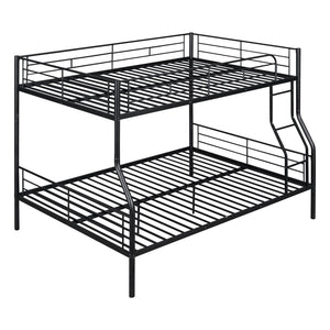 English Elm Full Xl Over Queen Iron Bunk Bed Convertible Metal Frame for Shared Kids Rooms Black LT000248AAB