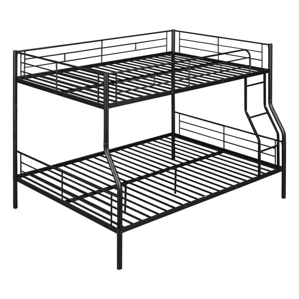 English Elm Full Xl Over Queen Iron Bunk Bed Convertible Metal Frame for Shared Kids Rooms Black LT000248AAB