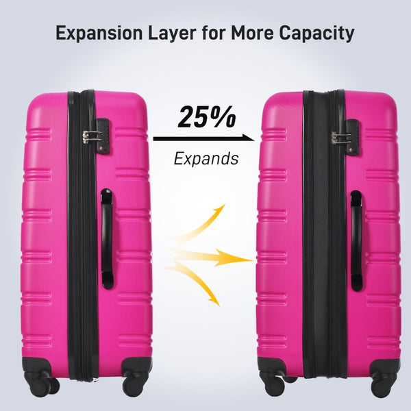 English Elm Hardshell Abs Spinner Luggage Set with Tsa Lock Carry on and Checked Suitcase Trio Pink PP309433AAH