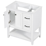 English Elm 30" Bathroom Vanity Without Sink Top, Cabinet Base Only, Vanity With Multi-Functional Drawer, White