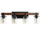 English Elm (Same As W1340119957/L1016) 4-Lights Farmhouse Vanity Lights Fixture Rustic Bathroom Light Fixture Bathroom Sconce (No Bulbs)