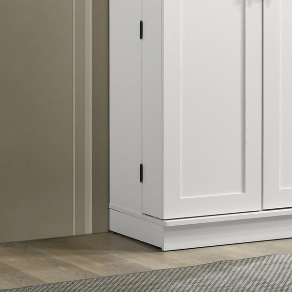 English Elm Lincoln Tall White Storage Cabinet with Swing Out Door and Adjustable Interior Shelves B061133843