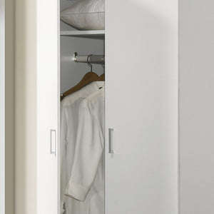 English Elm Michael Tall White Wardrobe Armoire with Hanging Rod Shelf for Bedroom Storage B061133845