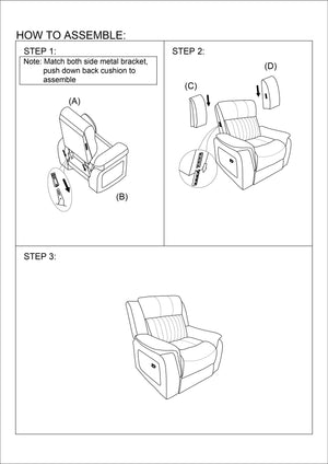 English Elm Contemporary Slate Blue Manual Motion Recliner Chair - Breathable Leatherette, Padded Headrest & Arms, Cozy B011133623