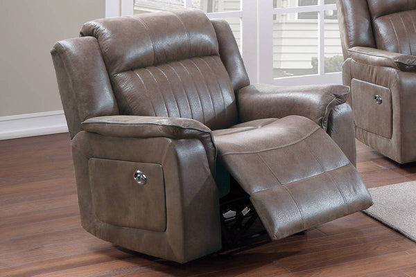 English Elm Contemporary Power Motion Glider Recliner Chair - Usb Charging, Dark Coffee Leatherette Comfort B011133396