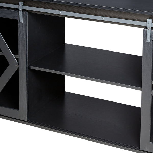 English Elm fish tank cabinet Black 58.9" x19.7" x32.6" Heavy-Duty Stand 1000lb Top Load Storage Shelves Durable W1162122486