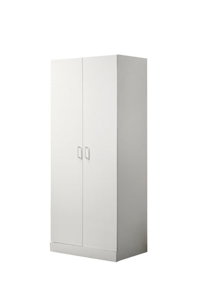 English Elm Michael Tall White Wardrobe Armoire with Hanging Rod Shelf for Bedroom Storage B061133845