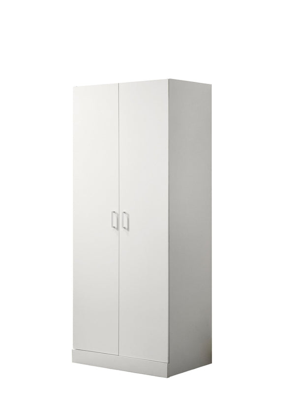 English Elm Michael Tall White Wardrobe Armoire with Hanging Rod Shelf for Bedroom Storage B061133845