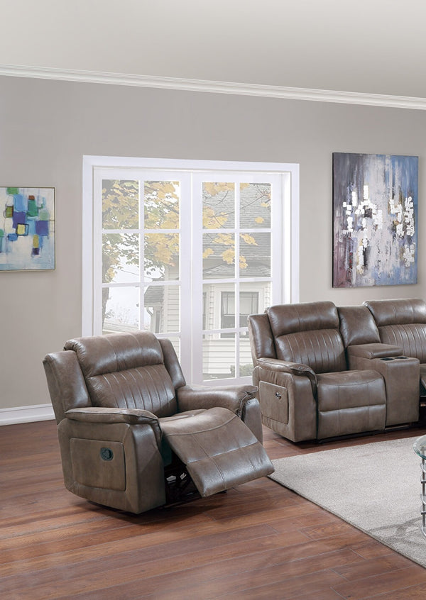 English Elm Contemporary Power Motion Glider Recliner Chair - Usb Charging, Dark Coffee Leatherette Comfort B011133396