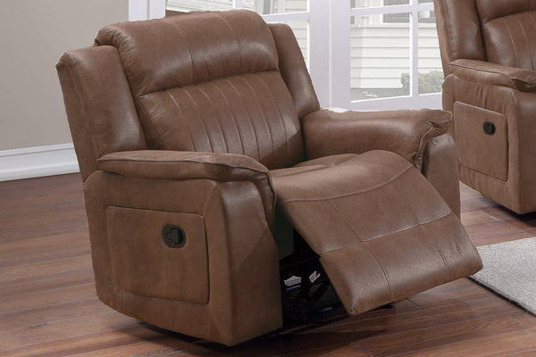 English Elm Contemporary Manual Motion Glider Recliner Chair With Usb Charger – Stylish Dark Coffee Leatherette Comfort B011133393