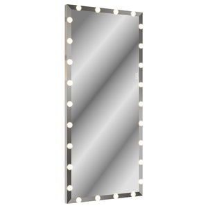 English Elm Hollywood Oversized 72x32 LED Full Length Mirror with Touch Control, 3 Color & Brightness Modes, Silver W708P379305