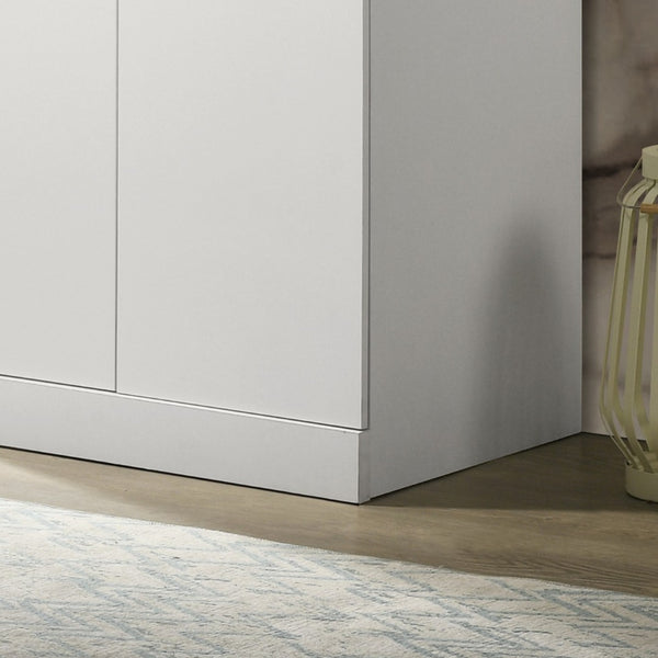 English Elm Michael Tall White Wardrobe Armoire with Hanging Rod Shelf for Bedroom Storage B061133845
