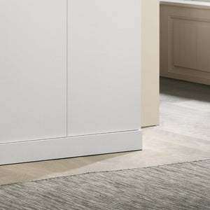 English Elm Declan White Wardrobe Armoire with Hanging Rod Adjustable Shelves and Three Doors B061133846