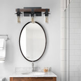 Farmhouse 3-Light Vanity Fixture, Rustic Bathroom Sconce (Bulbs Not Included)