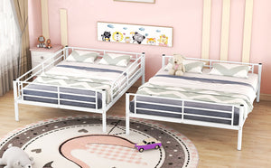 English Elm Full Xl Over Queen Iron Bunk Bed Convertible Metal Frame for Shared Kids Rooms LT000248AAK