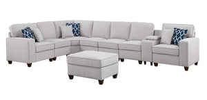 English Elm Jessica Contemporary Sectional Sofa With Ottoman - Versatile, Comfortable, And Convenient Design! B102S00035