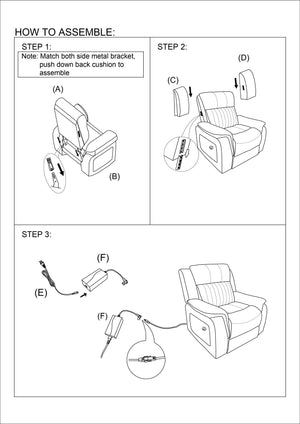 English Elm Contemporary Power Motion Glider Recliner Chair - Usb Charging, Dark Coffee Leatherette Comfort B011133396