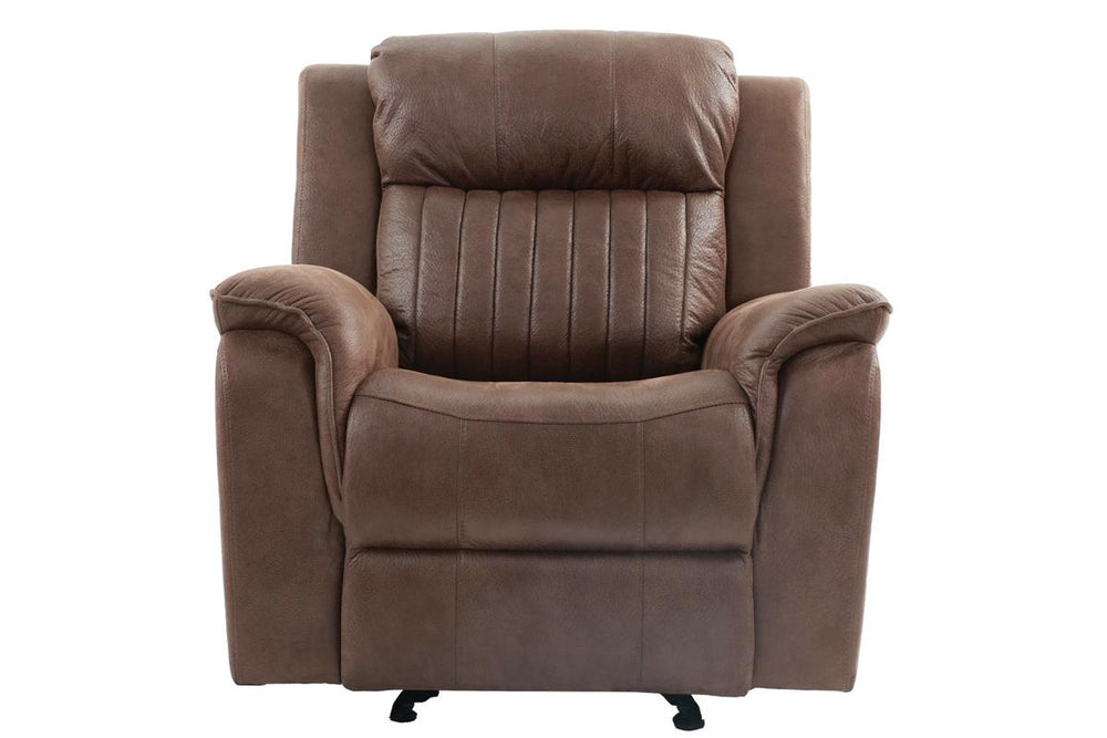 English Elm Contemporary Manual Motion Glider Recliner Chair With Usb Charger – Stylish Dark Coffee Leatherette Comfort B011133393