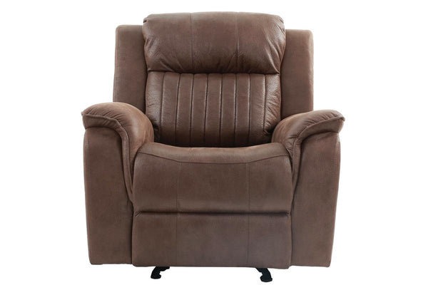 English Elm Contemporary Manual Motion Glider Recliner Chair With Usb Charger – Stylish Dark Coffee Leatherette Comfort B011133393