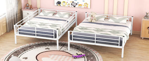 English Elm Full Xl Over Queen Iron Bunk Bed Convertible Metal Frame for Shared Kids Rooms LT000248AAK