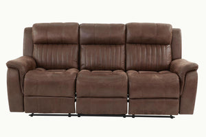 English Elm Contemporary Manual Motion Sofa - Dark Coffee Leatherette Couch For Modern Living Room Comfort B011133391