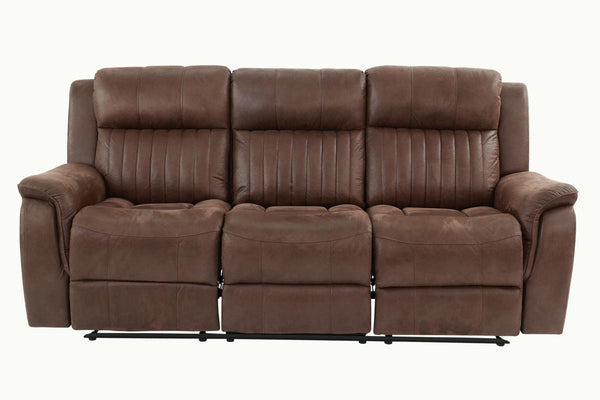 English Elm Contemporary Manual Motion Sofa - Dark Coffee Leatherette Couch For Modern Living Room Comfort B011133391