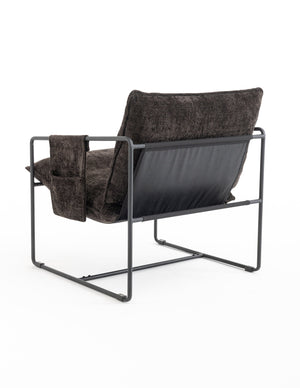 English Elm 2 Plush Upholstered Hanging Armchair with Crushed Foam, Velvet Fabric, Sturdy Steel Frame, 350lb Capacity DARK GREY W1901126482