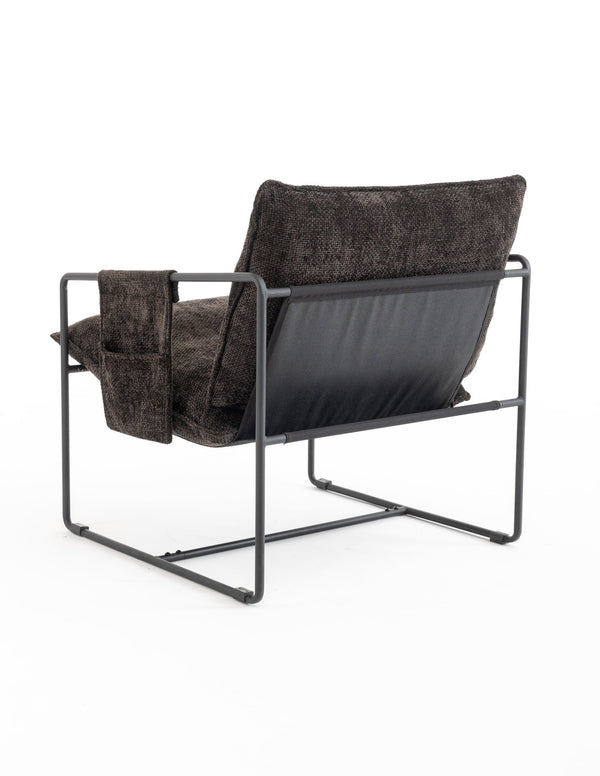 English Elm 2 Plush Upholstered Hanging Armchair with Crushed Foam, Velvet Fabric, Sturdy Steel Frame, 350lb Capacity DARK GREY W1901126482